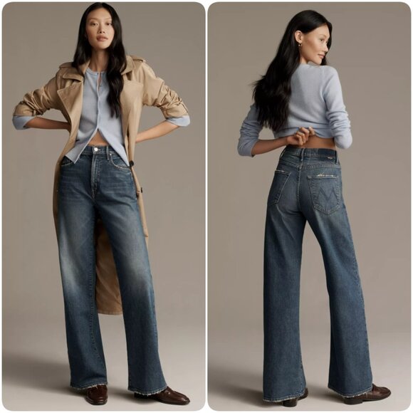 NWT Mother The Lasso Sneak High Rise Wide Leg Jeans, Punk Nouveau Size 30 $278 - Picture 2 of 16